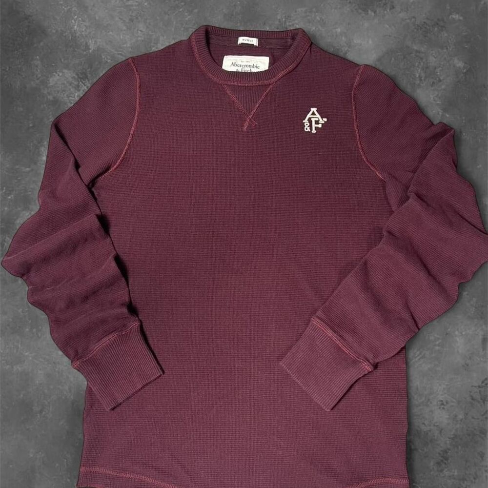 Abercrombie-fitch Men's Burgundy and Purple T-shirt